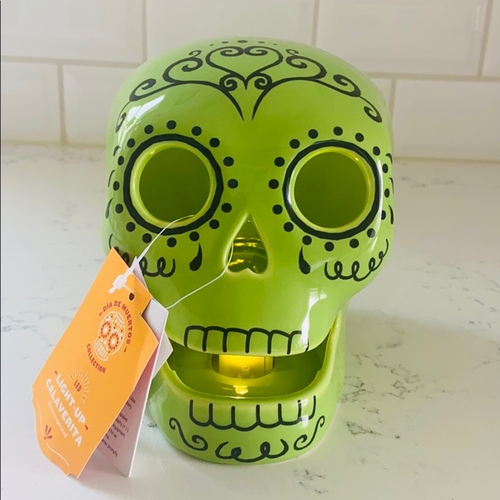 Target Ceramic Día de Muertos Green Sugar Skull - Picture 3 of 16
